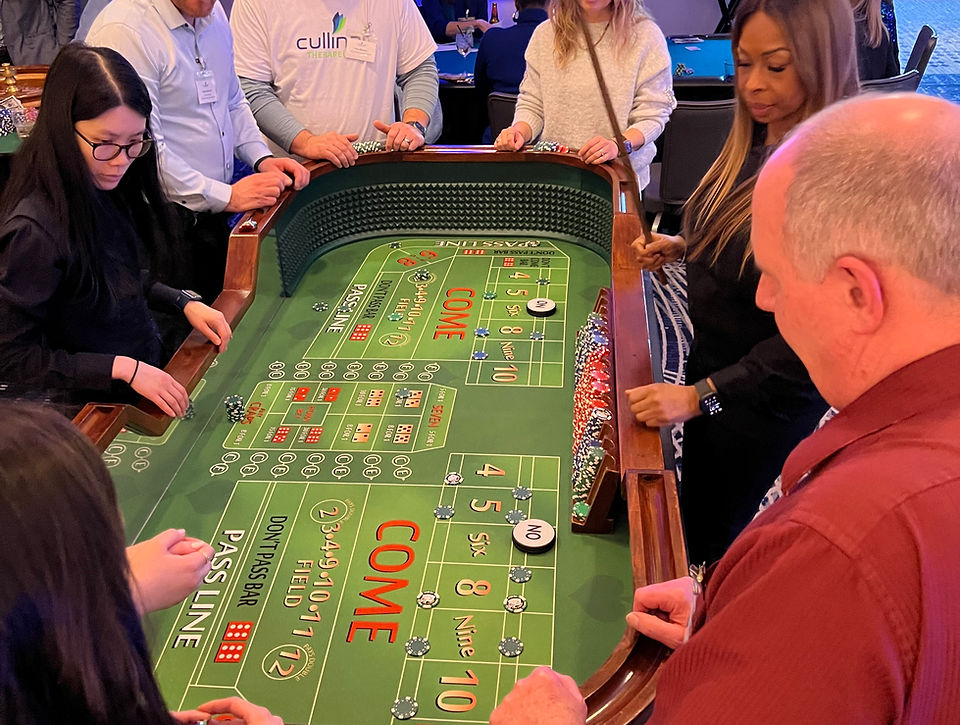 Craps table at a casino night fundraiser
